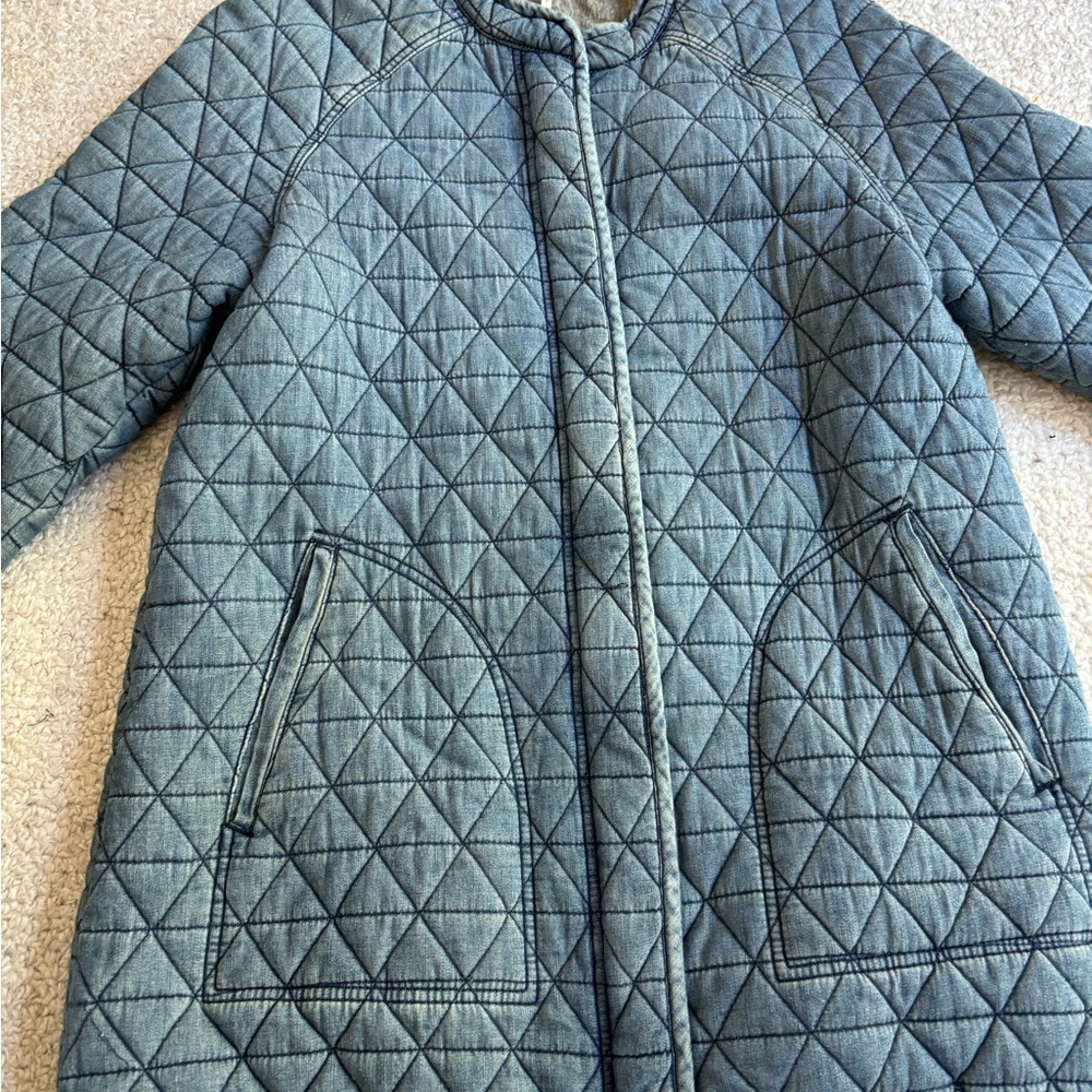 Free People Quilted Jacket in Blue
